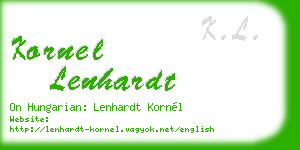 kornel lenhardt business card