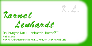 kornel lenhardt business card